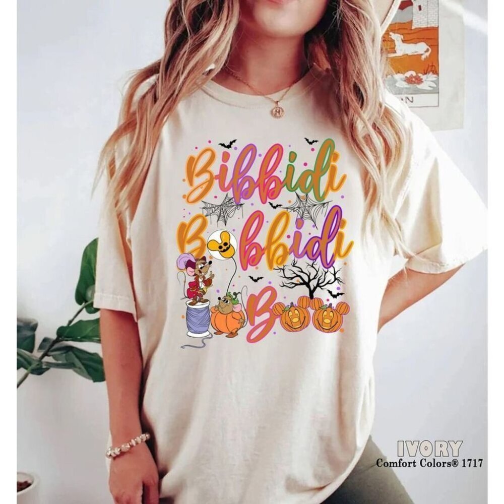 Bibbidi Bobbidi Boo Halloween Jaq Gus Disney Graphic T-Shirt 166